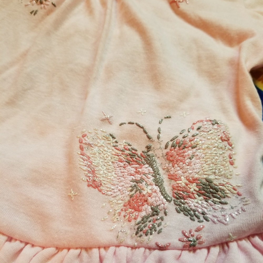 Beverly Hills Princess Pink Butterfly Ruffle Top - Picture 3 of 4